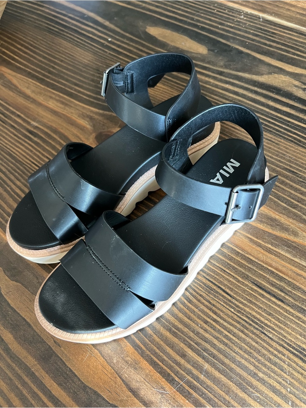 MIA Black Double-Strap Adjustable Sandals - Picture 5 of 5
